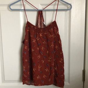 Maroon floral tank